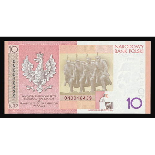 Poland, 10 Zlotych 2008, 90th Anniversary of Poland's regaining independence (in folder)