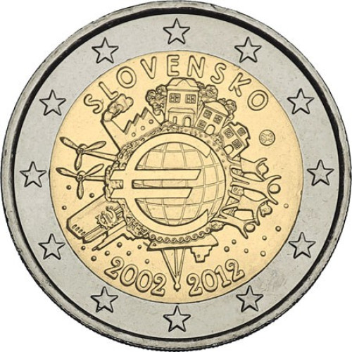 Slovakia, 2 Euro 2012, Ten Years of Euro