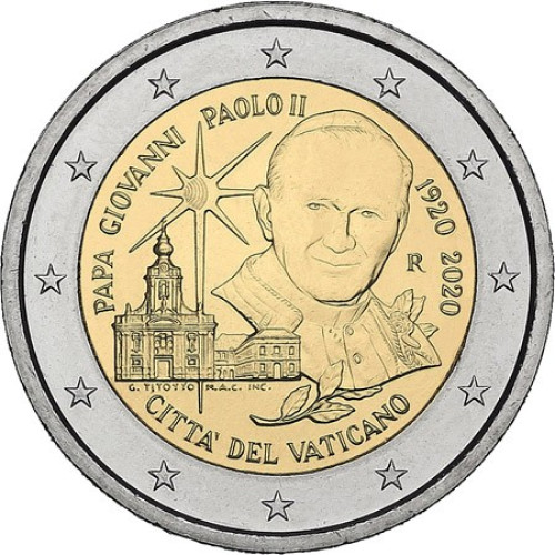 Vatican, 2 Euro 2020, Centenary of the Birth of Saint John Paul II