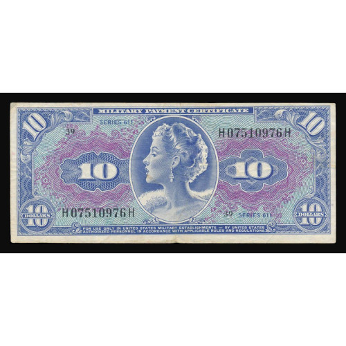 United States, MPC Series 611, 10 Dollars 1964, H 07510976 H