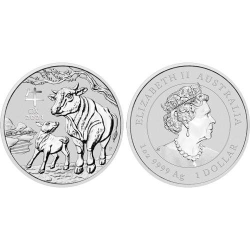 Australia, 1 Dollar 2021, Year of the Ox (1 Oz)