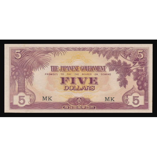 Malaya, 5 Dollars 1942