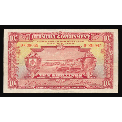 Bermuda, 10 Shillings 1927, D 039045