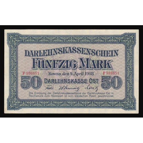 Germany, 50 Mark 1918, F 986651