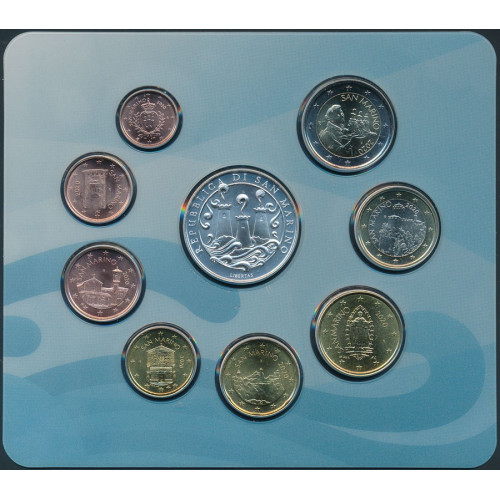 San Marino, Euro set + 5 Euro silver 2020, World Oceans Day