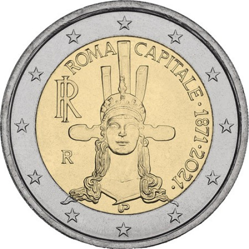 Italy, 2 Euro 2021, Rome Capital of Italy