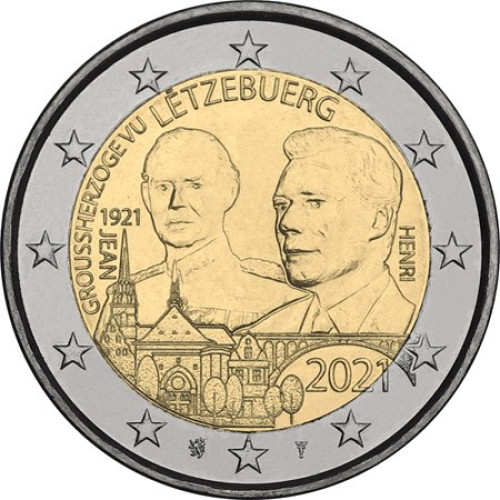 Luxembourg, 2 Euro 2021, Bithday of Grand Duke Jean (relief)