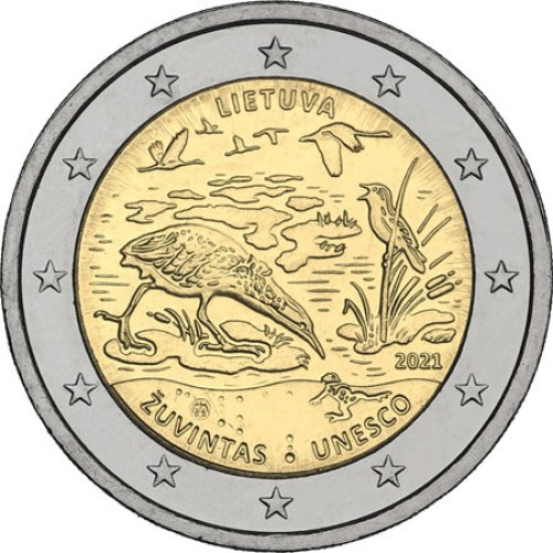 Lithuania, 2 Euro 2021, Zuvintas Biosphere Reserve