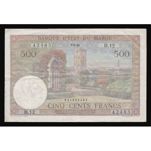 Morocco, 500 Francs 1950, 027642485