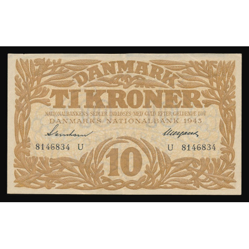 Denmark, 10 Kroner 1943, U 8146834