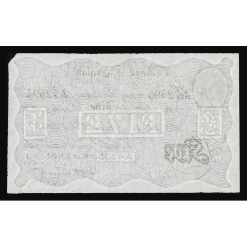 Great Britain, 5 Pounds 1936, A/283 72595 (Operation Bernhard)