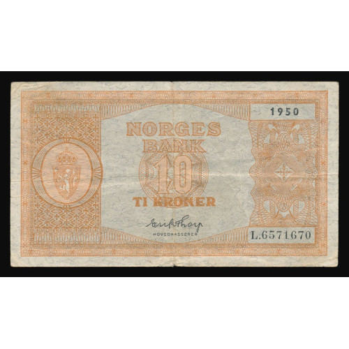 Norway, 10 Kroner 1950, L 6571670