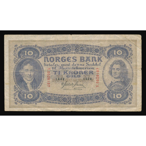 Norway, 10 Kroner 1939, Y 5528187