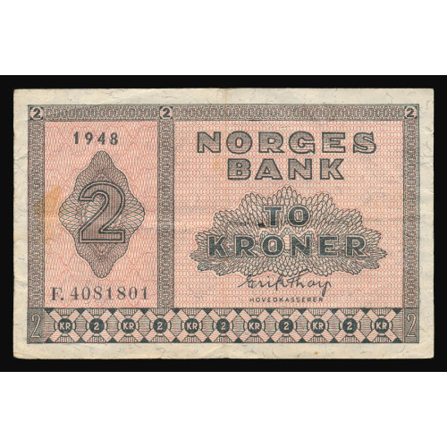 Norway, 2 Kroner 1948, F 4081801