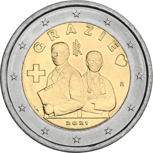 Italy, 2 Euro 2021, Healthcare professions