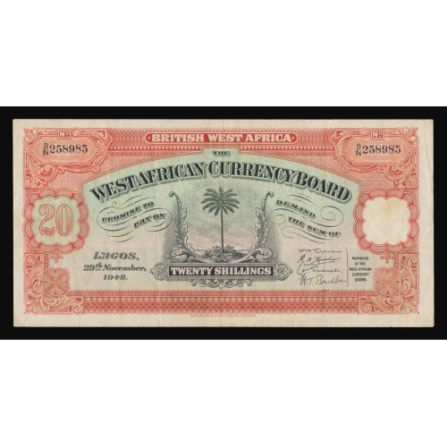 British West Africa, 20 Shillings 1948, 3/N 258985