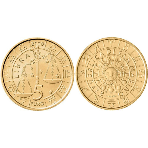 San Marino, 5 Euro 2020, Zodiac - Libra