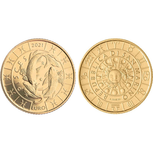 San Marino, 5 Euro 2021, Zodiac - Pisces