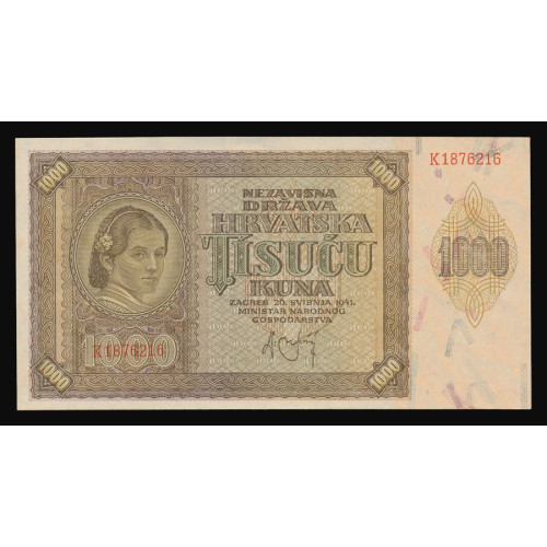 Croatia, 1000 Kuna 1941