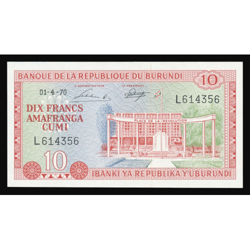 Burundi, 10 Francs 1970, L 614356