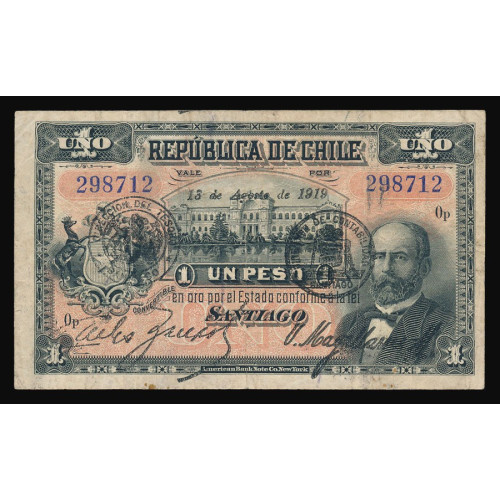 Chile, 1 Peso 1919, 298712