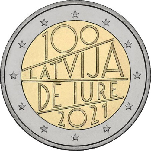 Latvia, 2 Euro 2021, Latvija de iure 100