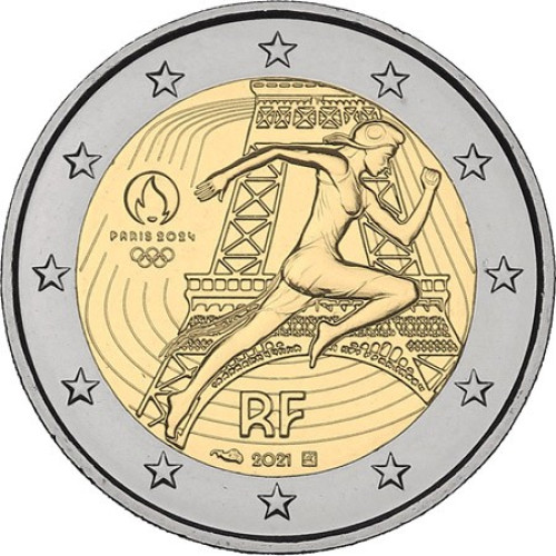 France, 2 Euro 2021, Olympic Games Paris 2024 "Marianne" (coincard)