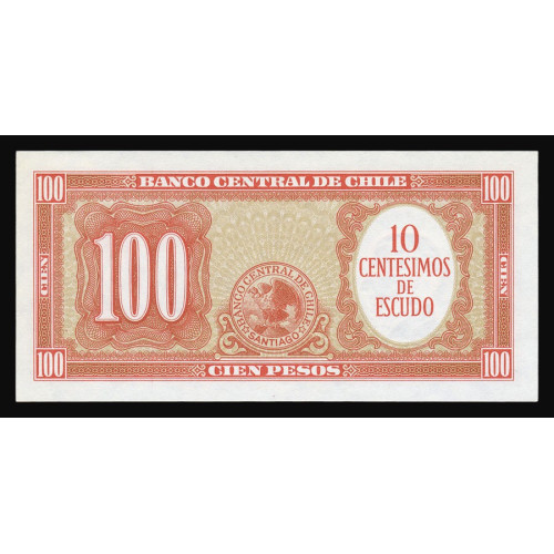 Chile, 10 Centesimos on 100 Pesos 1960-61