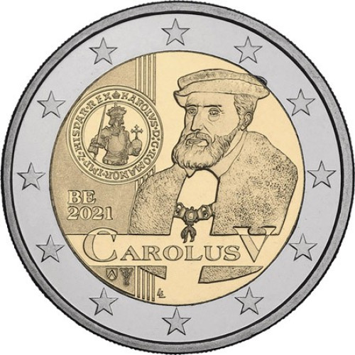 Belgium, 2 Euro 2021, 500 Years of Charles V coins