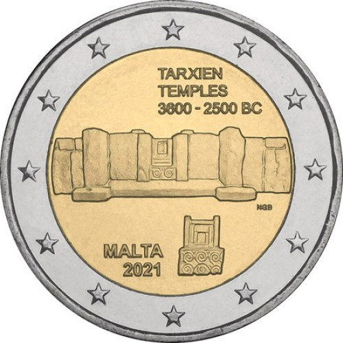 Malta, 2 Euro 2021, Tarxien Temples