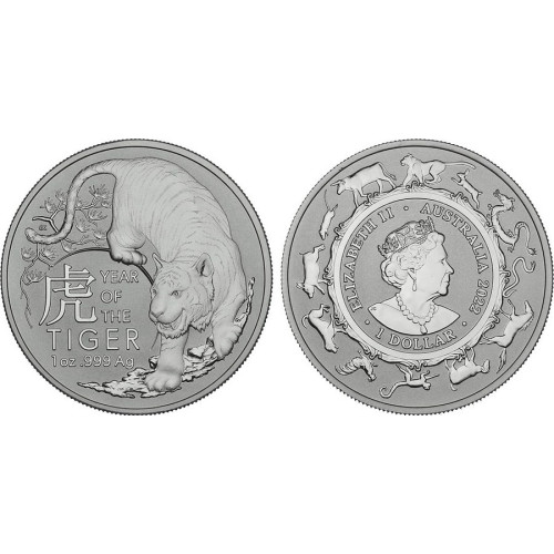 Australia, 1 Dollar 2022, RAM Lunar - Year of the Tiger (1 Oz)