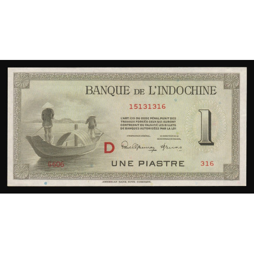 French Indo-China, 1 Piastre 1951 (D)