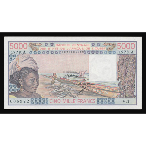 West African States (Ivory Coast), 5000 Francs 1978 (A), 0020006922