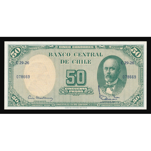 Chile, 5 Centesimos on 50 Pesos 1960-61