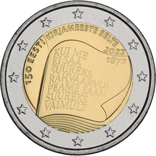 Estonia, 2 Euro 2022, Estonian Literary Society (coincard)