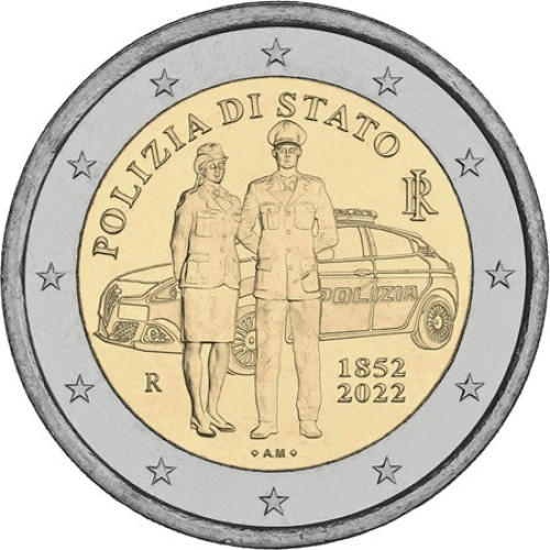 Italy, 2 Euro 2022, Italian Police