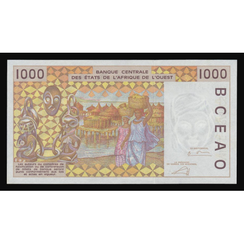 West African States (Ivory Coast), 1000 Francs 2002 (A)