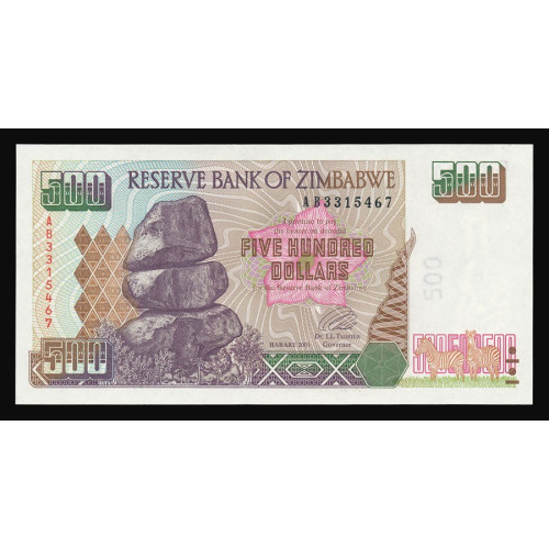 Zimbabwe, 500 Dollars 2001