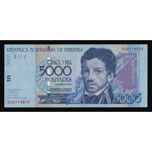 Venezuela, 5000 Bolivares 2004