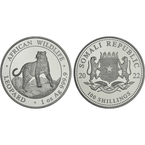 Somalia, 100 Shillings 2022, Leopard (1 Oz)