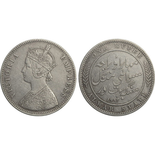 India (Alwar), 1 Rupee 1882