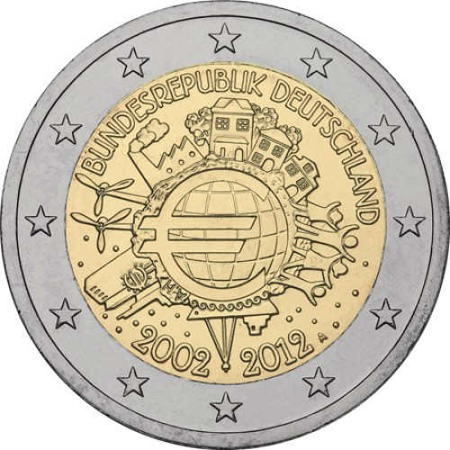 Germany, 2 Euro 2012, Ten Years of Euro (F)