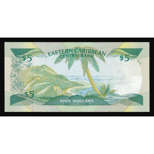 East Caribbean States, 5 Dollars 1986-88, B 485415 G