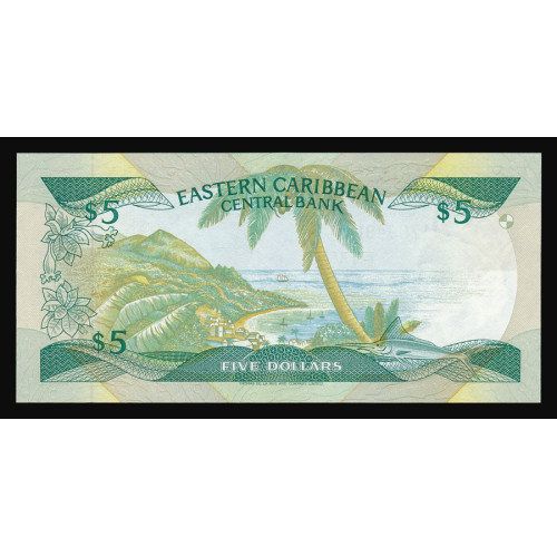 East Caribbean States, 5 Dollars 1986-88, A 170949 L