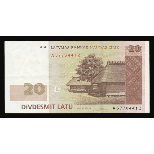 Latvia, 20 Latu 2007, A 5776441 Z (Replacement)