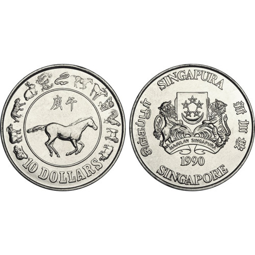 Singapore, 10 Dollars 1990, Year of the Horse