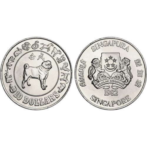 Singapore, 10 Dollars 1982, Year of the Dog