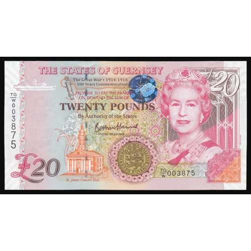 Guernsey, 20 Pounds 2018, Commemorative