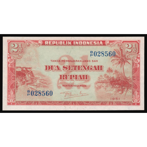 Indonesia, 2 1/2 Rupiah 1951