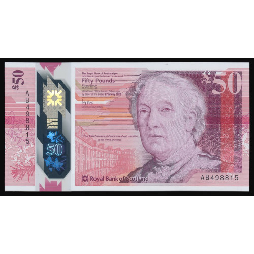 Scotland - The Royal Bank of Scotland, 50 pounds 2020